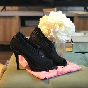 Nina Evelyn Sequin Peep Toe Bootie 9